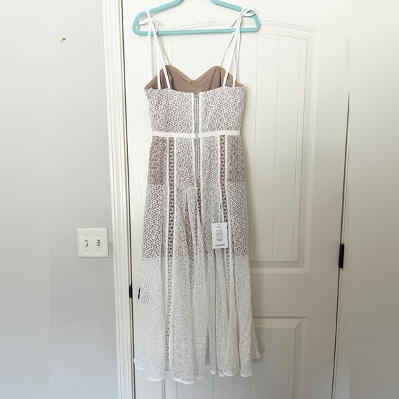 NWT Self-Portrait Lace Panel Midi Dress - Picture 7 of 16